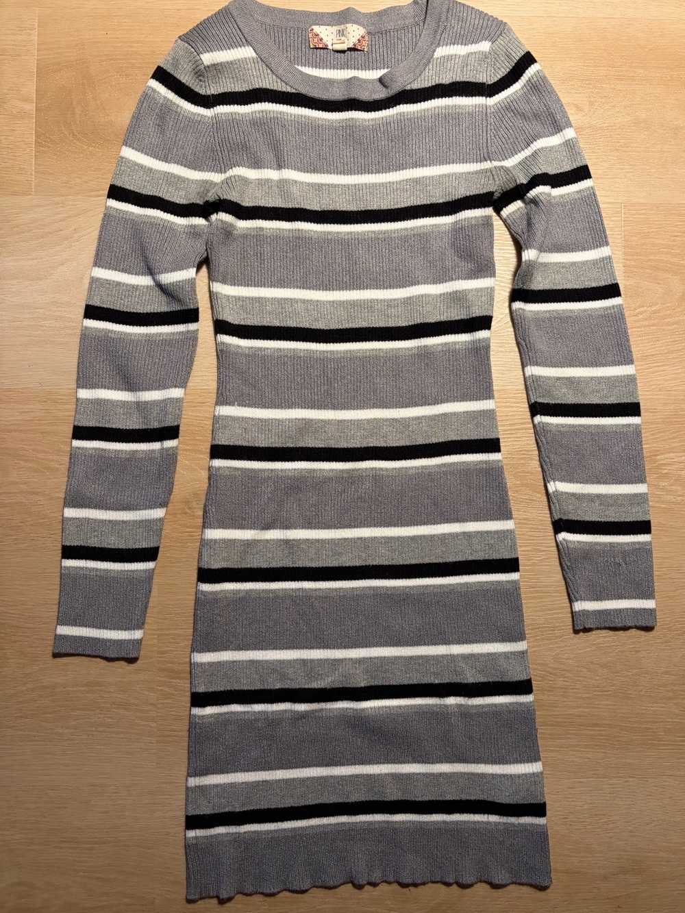 Pink Rose Striped Ribbed Knit Sweater Dress Size S
